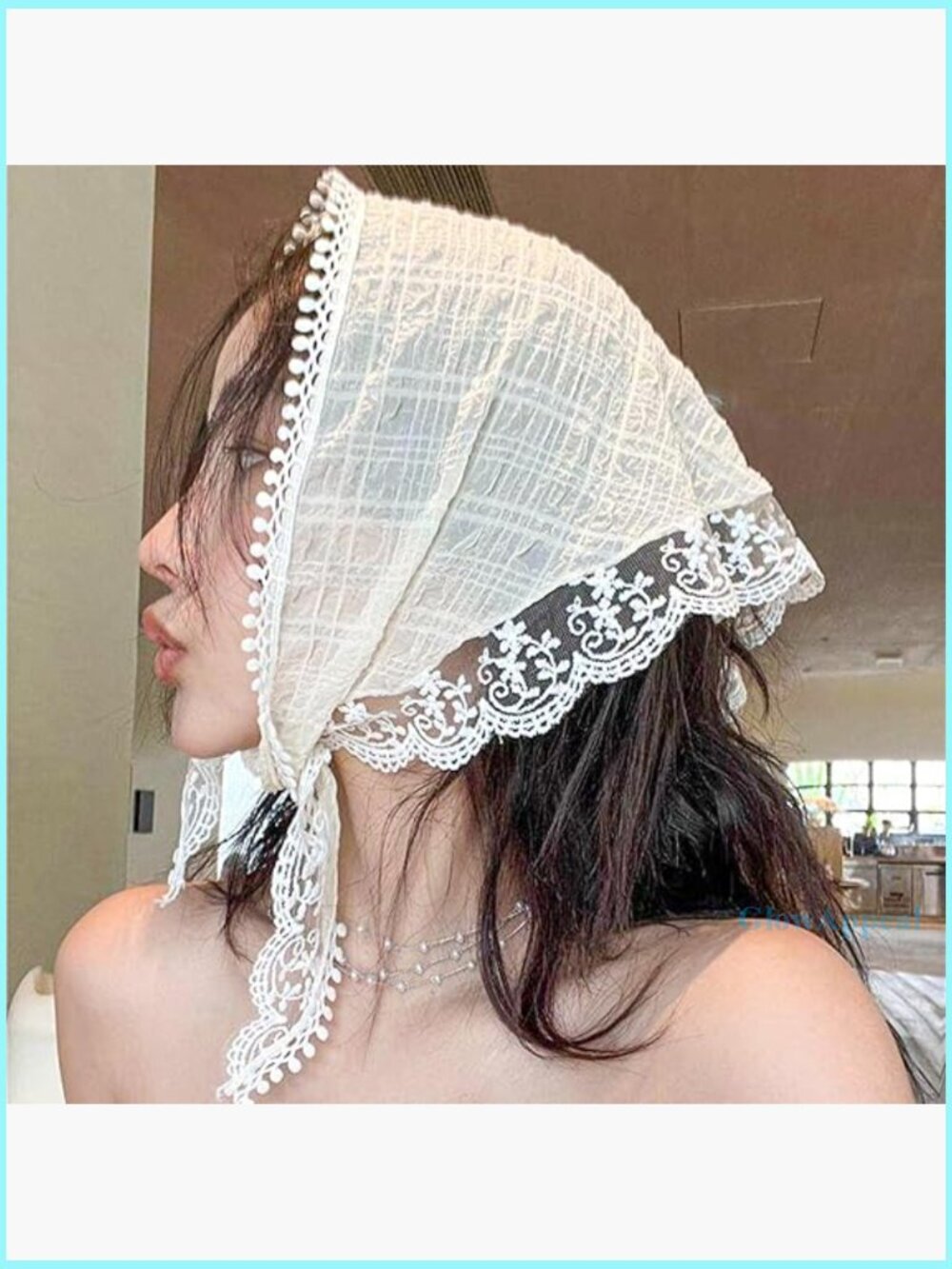 5 Pack Lace Hair Scarf Headbands Non-Slip Boho Triangle Turban Accessories